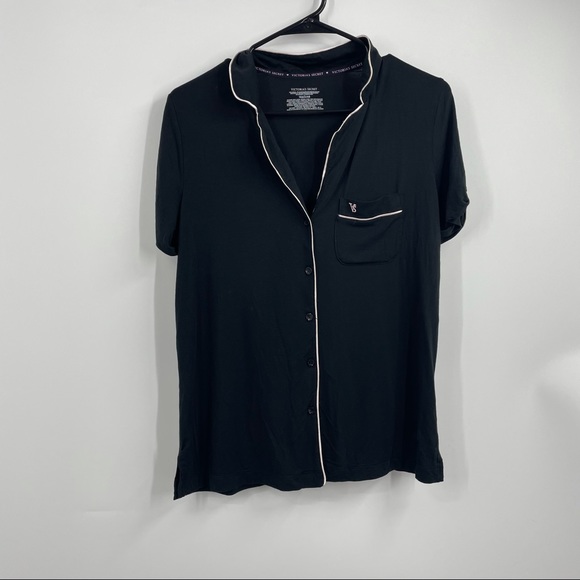 Victoria's Secret Other - 5/$25 Victoria Secret Black Button Up Sleep Shirt Pajama Top